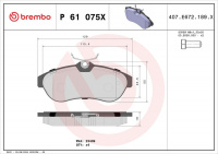 Sada brzdových destiček BREMBO P61075X - CITROËN