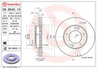 Brzdový kotouč BREMBO 09.9545.10 - KIA Brzdový kotouč BREMBO 09.9545.10 - KIA