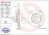 Brzdový kotouč BREMBO 09.5870.34 - CITROËN, PEUGEOT