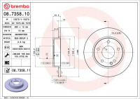 Brzdový kotouč BREMBO 08.7358.10 - MERCEDES-BENZ Brzdový kotouč BREMBO 08.7358.10 - MERCEDES-BENZ