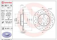 Brzdový kotouč BREMBO 08.9511.1X