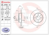 Brzdový kotouč BREMBO 08.4753.14 - FIAT