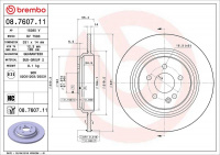 Brzdový kotouč BREMBO 08.7607.11 - MERCEDES-BENZ Brzdový kotouč BREMBO 08.7607.11 - MERCEDES-BENZ