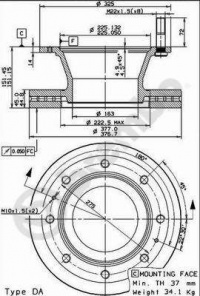Brzdový kotouč BREMBO MAX 09.7929.80 - IVECO Brzdový kotouč BREMBO MAX 09.7929.80 - IVECO