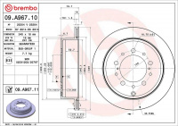 Brzdový kotouč BREMBO 09.A967.10 - TOYOTA Brzdový kotouč BREMBO 09.A967.10 - TOYOTA