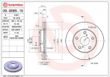 Brzdový kotouč BREMBO 09.9085.10 - TOYOTA