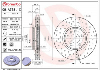 Brzdový kotouč BREMBO 09.A758.1X