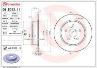 Brzdový kotouč BREMBO 08.E033.11 Brzdový kotouč BREMBO 08.E033.11