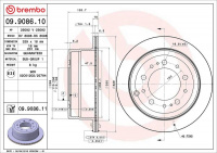 Brzdový kotouč BREMBO 09.9086.10 - TOYOTA Brzdový kotouč BREMBO 09.9086.10 - TOYOTA