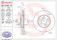 Brzdový kotouč BREMBO 09.9126.10 - HONDA Brzdový kotouč BREMBO 09.9126.10 - HONDA