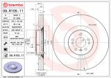Brzdový kotouč BREMBO 09.R105.11 - MERCEDES-BENZ