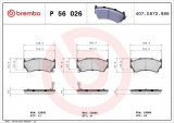 Sada brzdových destiček BREMBO P56026 - NISSAN