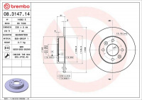 Brzdový kotouč BREMBO 08.3147.14 - RENAULT