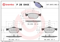Sada brzdových destiček BREMBO P28044X - HONDA Sada brzdových destiček BREMBO P28044X - HONDA