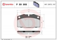 Sada brzdových destiček BREMBO P59005 - OPEL