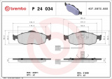 Sada brzdových destiček BREMBO P24034 - FORD