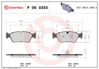 Sada brzdových destiček BREMBO P06035X - BMW Sada brzdových destiček BREMBO P06035X - BMW