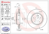 Brzdový kotouč BREMBO 09.A742.11 - CHRYSLER, MERCEDES-BENZ