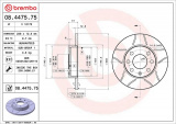 Brzdový kotouč BREMBO MAX 08.4475.75 - OPEL