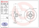 Brzdový kotouč BREMBO 08.5833.25 - RENAULT