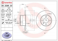 Brzdový kotouč BREMBO 08.3288.20 - BMW Brzdový kotouč BREMBO 08.3288.20 - BMW