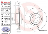 Brzdový kotouč BREMBO 09.A752.11 - RENAULT