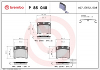 Sada brzdových destiček BREMBO P85048 - VW-přední Sada brzdových destiček BREMBO P85048 - VW-přední