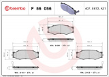 Sada brzdových destiček BREMBO P56056 - NISSAN