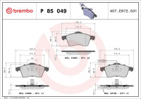 Sada brzdových destiček BREMBO P85049 - VW