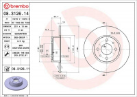 Brzdový kotouč BREMBO 08.3126.11 Brzdový kotouč BREMBO 08.3126.11