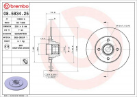 Brzdový kotouč BREMBO 08.5834.25 - RENAULT