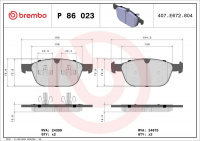 Sada brzdových destiček BREMBO P86023