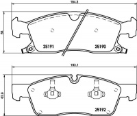 Sada brzdových destiček BREMBO P37015 - JEEP Sada brzdových destiček BREMBO P37015 - JEEP