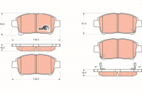 Sada brzdových destiček TRW GDB3317 - TOYOTA COROLLA