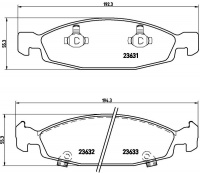 Sada brzdových destiček BREMBO P37005 - JEEP Sada brzdových destiček BREMBO P37005 - JEEP