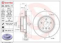 Brzdový kotouč BREMBO 09.C315.11 - BMW Brzdový kotouč BREMBO 09.C315.11 - BMW