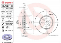 Brzdový kotouč BREMBO 09.A727.31 - DACIA, RENAULT