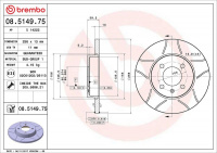 Brzdový kotouč BREMBO MAX 08.5149.75 - SEAT, VW