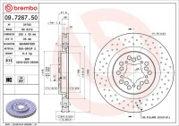 Brzdový kotouč BREMBO 09.7267.50 - FERRARI Brzdový kotouč BREMBO 09.7267.50 - FERRARI