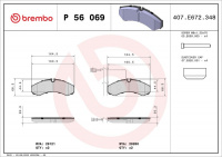 Sada brzdových destiček BREMBO P56069 - IVECO, NISSAN