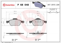 Sada brzdových destiček BREMBO P68048