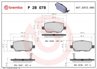 Sada brzdových destiček BREMBO P28078 - HONDA Sada brzdových destiček BREMBO P28078 - HONDA
