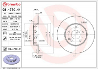 Brzdový kotouč BREMBO 08.4750.41 Brzdový kotouč BREMBO 08.4750.41