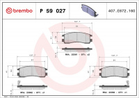 Sada brzdových destiček BREMBO P59027 - CHEVROLET Sada brzdových destiček BREMBO P59027 - CHEVROLET