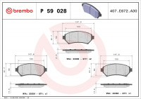 Sada brzdových destiček BREMBO P59028 - CHEVROLET, PONTIAC