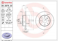 Brzdový kotouč BREMBO 08.5878.20 - DAIHATSU Brzdový kotouč BREMBO 08.5878.20 - DAIHATSU