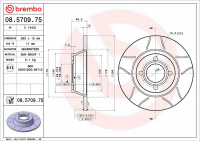 Brzdový kotouč BREMBO MAX 08.5709.75 - AUDI Brzdový kotouč BREMBO MAX 08.5709.75 - AUDI