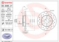 Brzdový kotouč BREMBO 08.5085.31 Brzdový kotouč BREMBO 08.5085.31