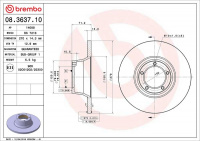 Brzdový kotouč BREMBO 08.3637.10 - FORD