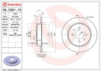 Brzdový kotouč BREMBO 08.C061.10 Brzdový kotouč BREMBO 08.C061.10
